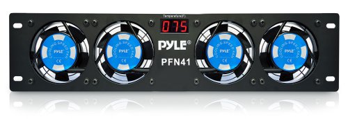 Pyle 19” Rack-Mount Cooling Fans - Smart System, LCD Display, Aluminum Construction