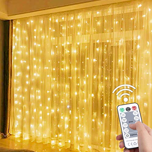 SUWITU Fairy Curtain Lights for Bedroom 300 LED