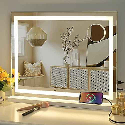 Sucedey Vanity Mirror with Lights, 23" x 18" Makeup Mirror