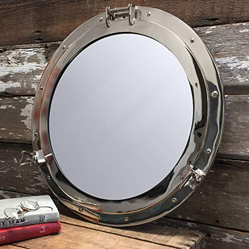 17" Chrome-Finished Aluminum Porthole Mirror