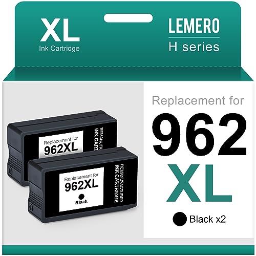 LEMERO Remanufactured 962XL Black Ink Cartridges for HP OfficeJet Pro