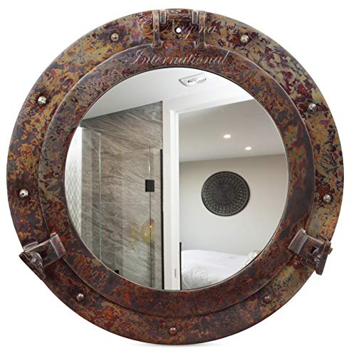 Nautical Porthole Mirror - Rustic Copper Shipwrecked Premium
