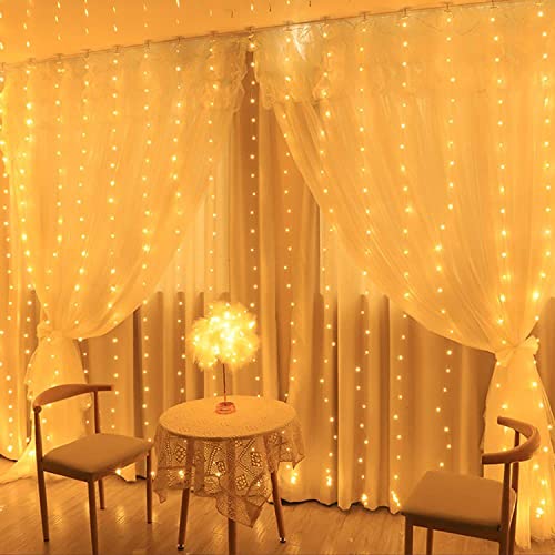 Fairy Curtain Lights - 300 LED Twinkle Firefly Stars with Remote