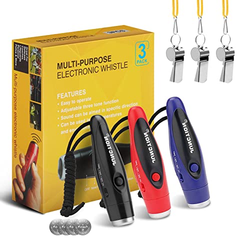 3 Pack Handheld Electronic Whistles with Lanyard