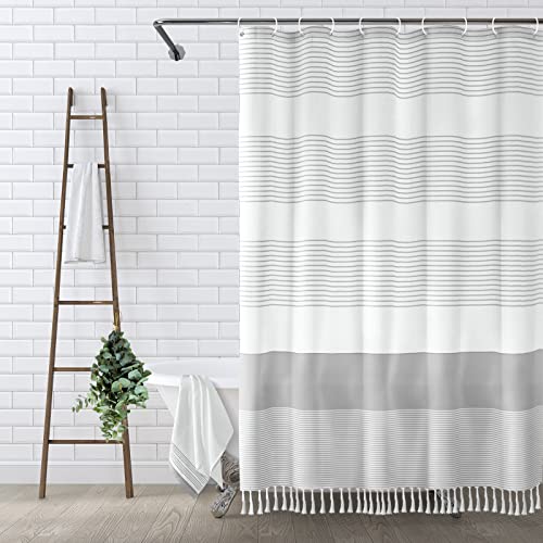 Awellife Boho Grey Shower Curtain
