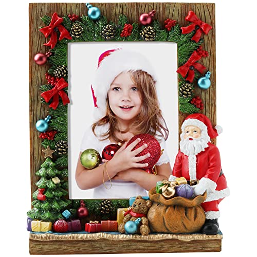 Light Up Christmas Resin Picture Frame with Santa