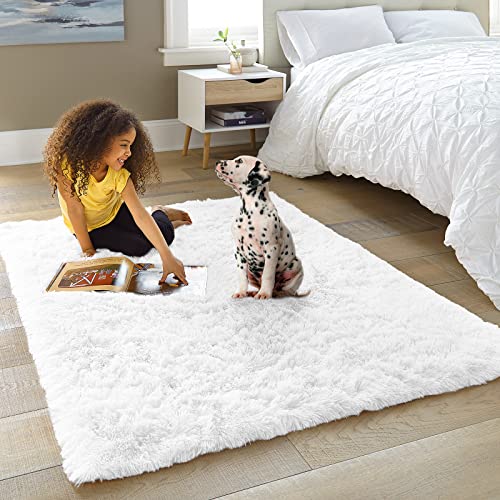Machine Washable White Rugs for Bedroom