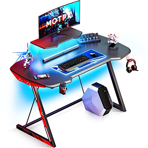 MOTPK Gaming Desk with LED Lights
