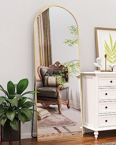 Antok Floor Mirror with Stand - Gold Full Length Mirror