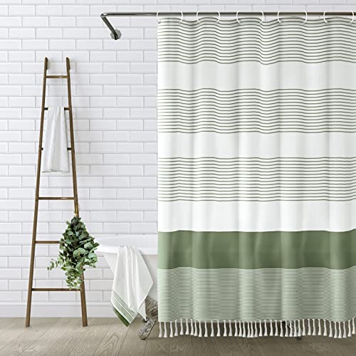 Boho Sage Green Shower Curtain