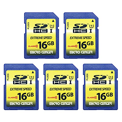 16GB SDHC Flash Memory Card 5 Pack by Micro Center