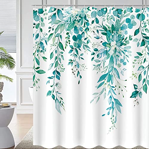 Teal Eucalyptus Shower Curtain