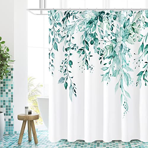 Teal Eucalyptus Shower Curtain