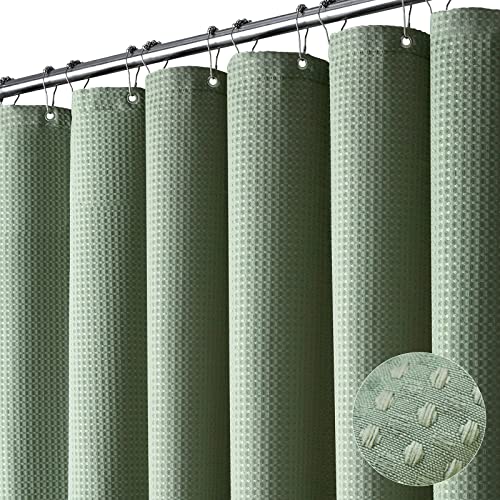 Luxury Weighted Sage Green Shower Curtain