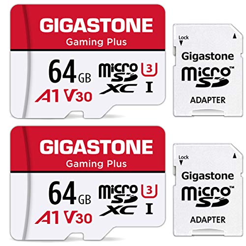 [Gigastone] 64GB 2-Pack Micro SD Card with Adapter