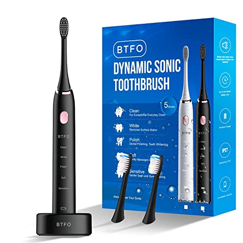 BTFO Sonic Electric Toothbrush with 5 Modes and USB Charging
