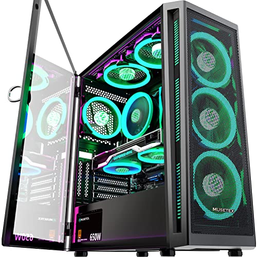 MUSETEX ATX PC Case with 6 PWM ARGB Fans