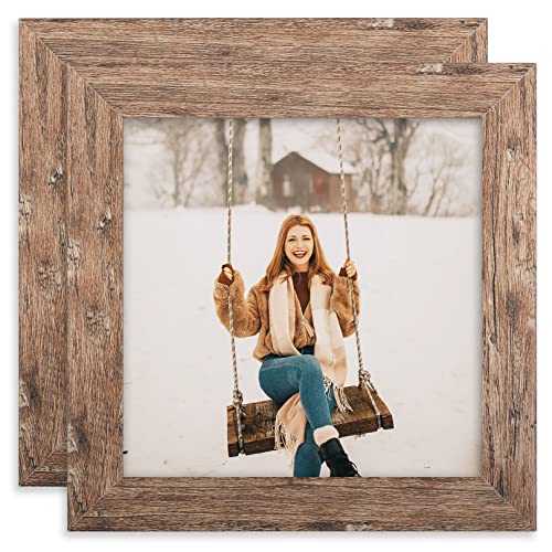 TOFOREVO Rustic Wood Grain Picture Frames Set