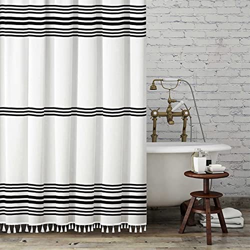Seasonwood Black and White Shower Curtain