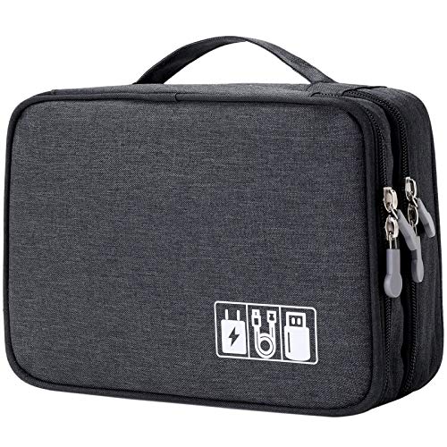 Mygreen Electronics Travel Organizer - Portable Double Layer Cable Storage Bag