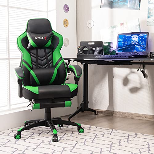 GYMAX Gaming Chair - High Back Ergonomic Office Chair with Footrest