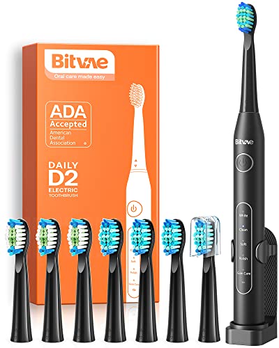 Bitvae Electric Toothbrush - Ultrasonic Electric Toothbrushes with 8 Brush Heads