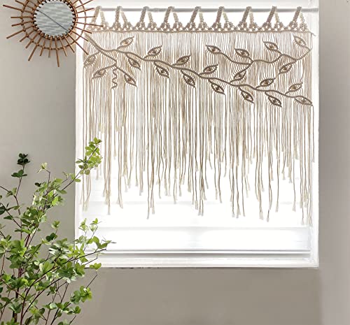 Youngeast Macrame Wall Hanging - Bedroom Curtain Leaf Shape Living Room Curtains