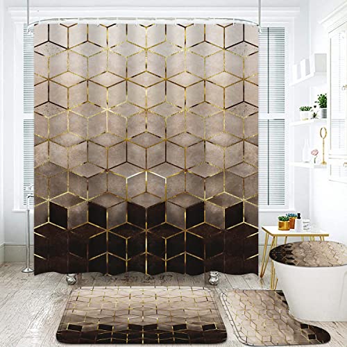 Brown Gradient Shower Curtain Set