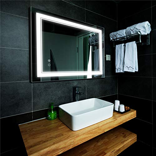 LED Bathroom Mirror with Anti-Fog, Dimmable, Waterproof, Smart Touch