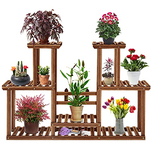 3-Tier Wooden Plant Stand Flower Rack Organizer