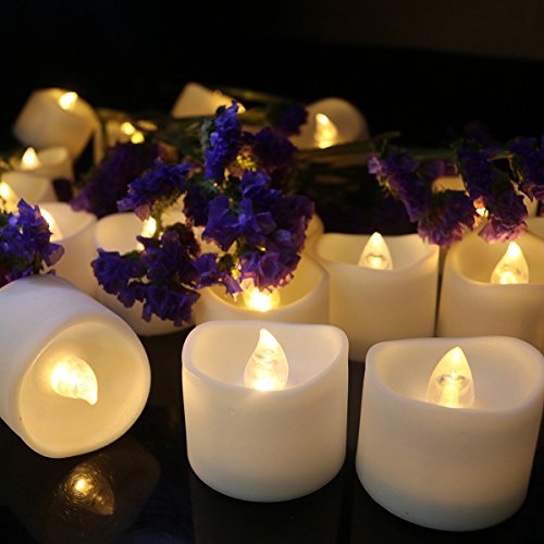 Aulaygo Warm White LED Tea Lights with Timer