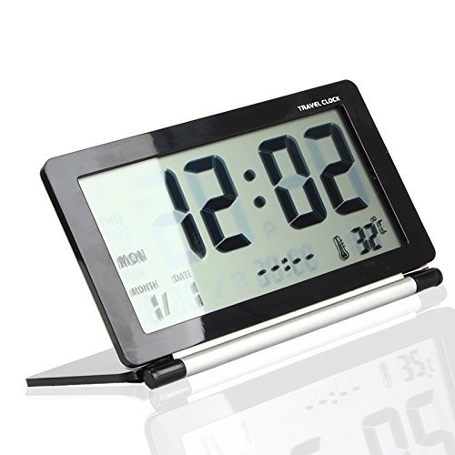 Tzou Silent LCD Digital Travel Alarm Clock