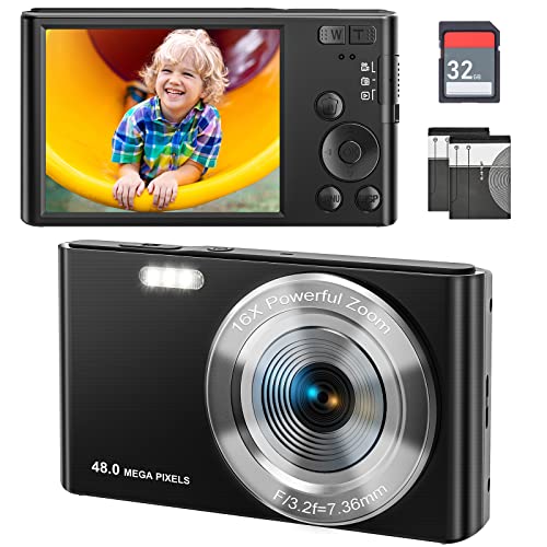 Compact 4K Digital Camera with 16X Zoom for Kids and Beginners