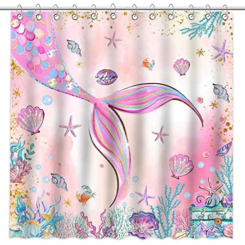 Pink Mermaid Shower Curtain