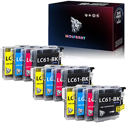 Wolfgray 12PK LC61 Ink Cartridges Replacement