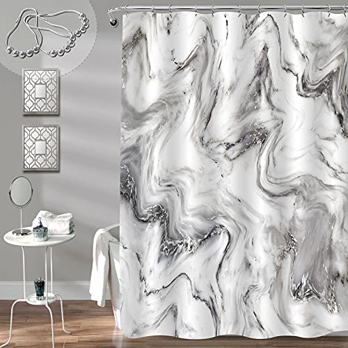 Grey Marble Shower Curtain