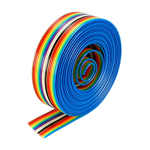 Flat Ribbon Cable 16P Rainbow IDC Wire 1.27mm Pitch 3 Meters Long