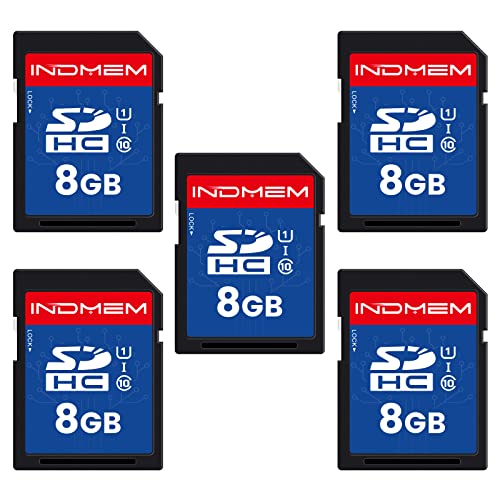 INDMEM SD Card 8GB 5 Pack