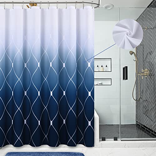 SMABU Navy Blue Shower Curtains