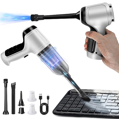 Rechargeable Canned Air- Compressed Air Duster- Mini Vacuum- Keyboard Cleaner- 3-in-1