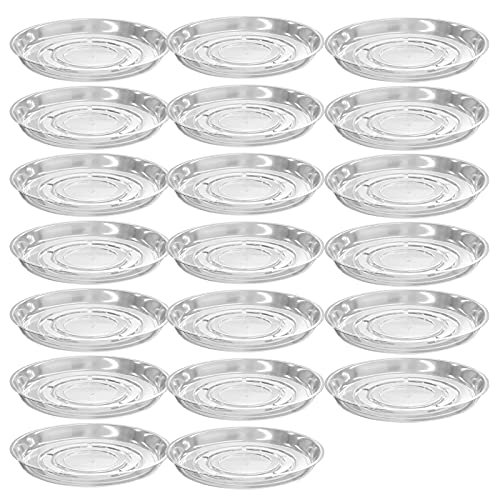 20 Pack Clear Plastic Plant Saucers (6 inch) - Bulk Drip Trays for Indoor Planters