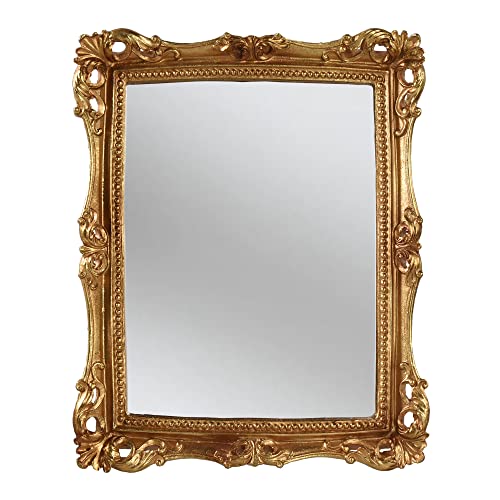 Vintage Square Wall Mirror with Gold Frame