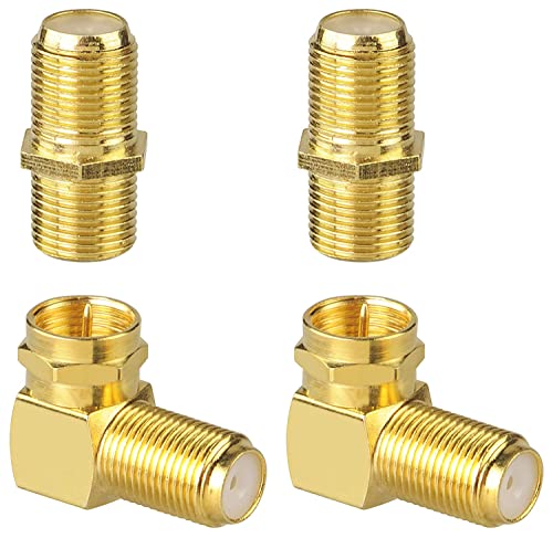 QDiShi Coaxial Cable Connector Pack with 90 Degree Adapter