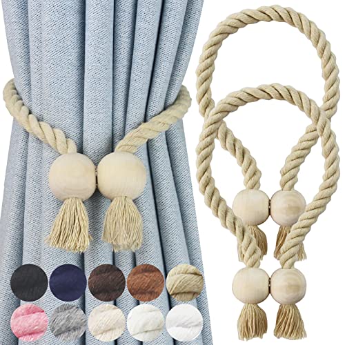 Magnetic Curtain Tiebacks - Dark Beige