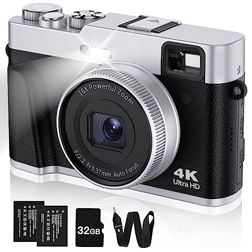 4K Digital Camera with Viewfinder Flash & Dial