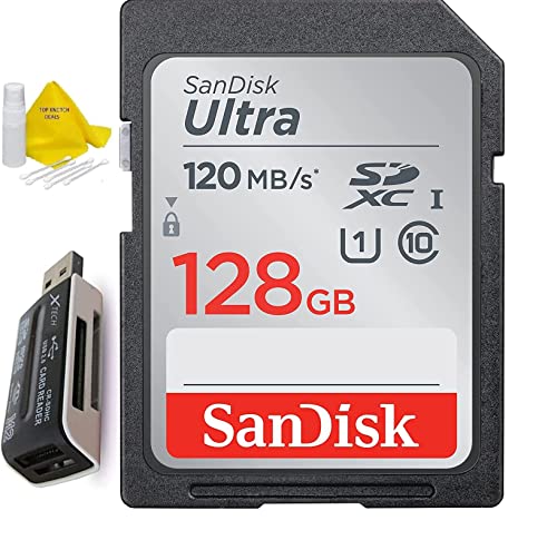 SanDisk 128GB Ultra Class 10 SDXC UHS-I SD Memory Card + Accessories