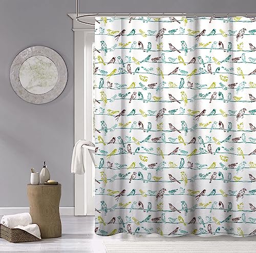 Luxury Cotton Shower Curtain - Birds Printed 100% Cotton Shower Curtains