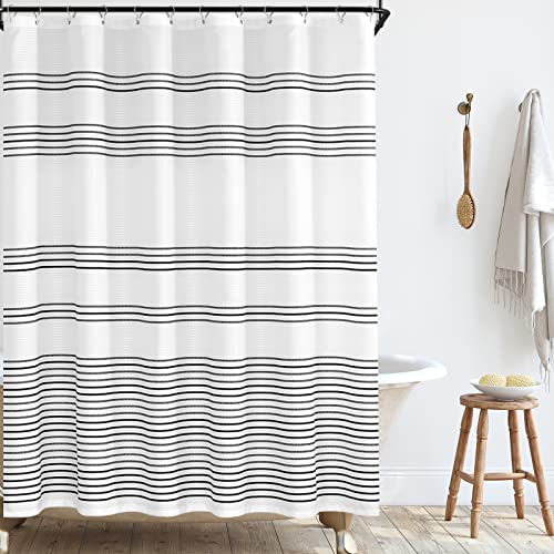 Black and White Fabric Shower Curtain