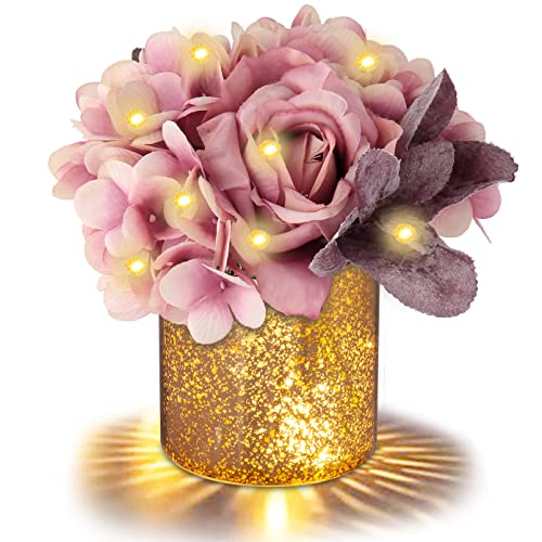 LED Lighted Fake Flowers with Vase