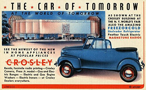 Vintage Postcard: Car of the Future at the 1939 New York Worlds Fair